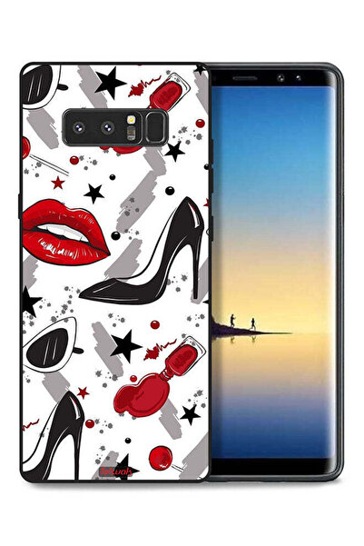 Tolwak غطاء حماية لهاتف سامسونج جالاكسي نوت 8 برسومات أحمر شفاه وحذاء