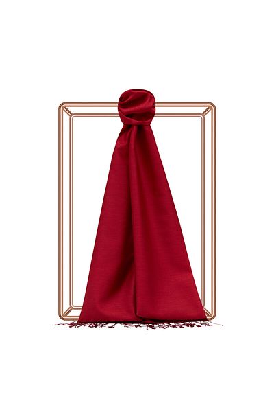 ipekevi Red Plain Silk Shawl