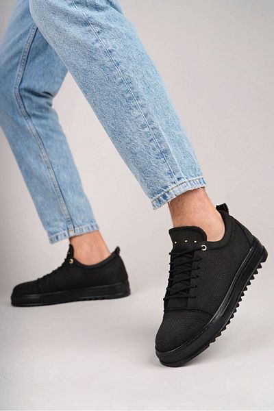 TB Terzi Bey Tb152 Cool Lace-Up Linen Men's Casual Sports Classic Shoes Kst - Black