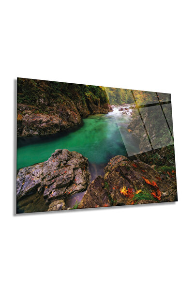 Rosyvien Pictură pe sticlă orizontală peisajul valei Atera din Japonia, decor...