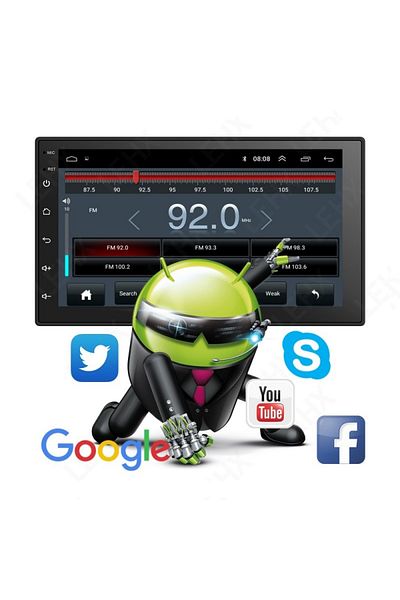 TECHSTAR Car Navigation Multimedia 7168 Techstar® 2DIN Android 8.1 GPS Radio Wi-Fi Display 7" Quad Core MP5 P