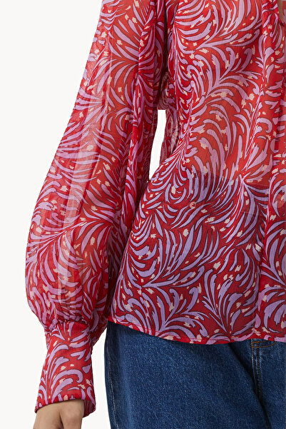 French Connection Full Sleeve Semi Sheer High Neck Top