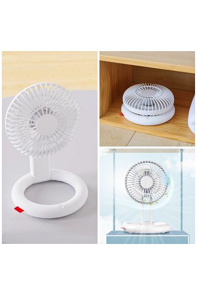 OEM Table fan, desk, foldable, USB charging, low consumption, portable, 1800mAh battery, white
