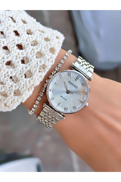 Ferrucci Steel Cord Women's Wristwatch 3 Atm Waterproof with 2 Years Warranty Mechanism