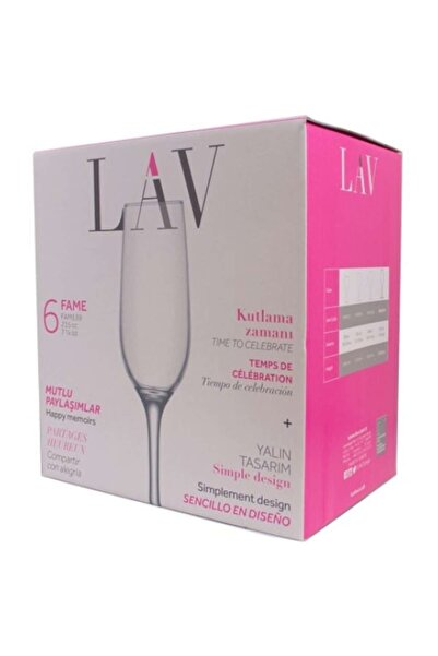 LAV Set of 6 Lav Fame 539 glasses, champagne, 215 ml