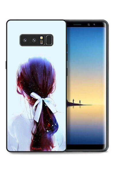 Tolwak غطاء حماية لهاتف سامسونج جالاكسي نوت 8 بتصميم ربطة شعر مع رباط شعر فتاة