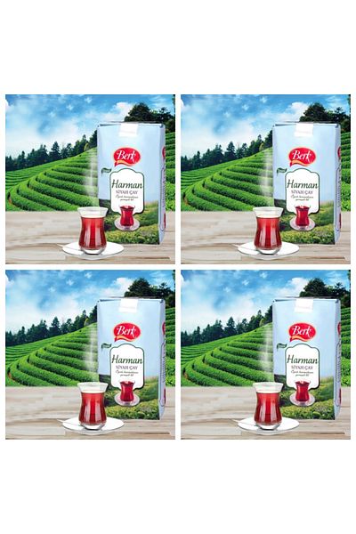 Berk Natural Black Tea 1 kg 4 Pack (4 X 1000g) – Berk Harman – Domestic Production, Fresh Harvest