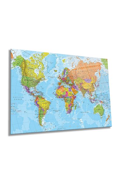 Rosyvien Harta lumii albastră clasică, pictură orizontală din sticlă, geografie, decor de perete pentru casă și birou, cadou de lux