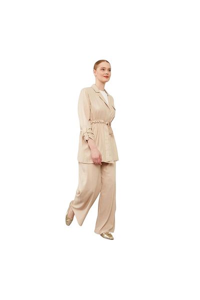 Levidor Belted Jacket Suit with Belt Closure Pants