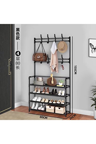 Generic 5 Layers Multi Layered Shoe Rack Floor to Floor Integrated Multi-Functional Clothes Rack Door Storag