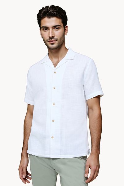 French Connection Regular Cotton Collared Neck Shirt