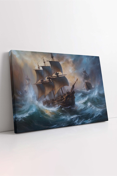 KOSS Dijital Pictură pe pânză cu mare tempestuoasă, pictură de bătălie navală...