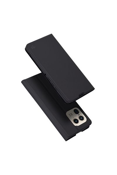 SKYDDAR INNOVATION Husă pentru Motorola Edge 50 Ultra, Magskin Book, tip carte cu portofel interior, set de autocolante, neagră