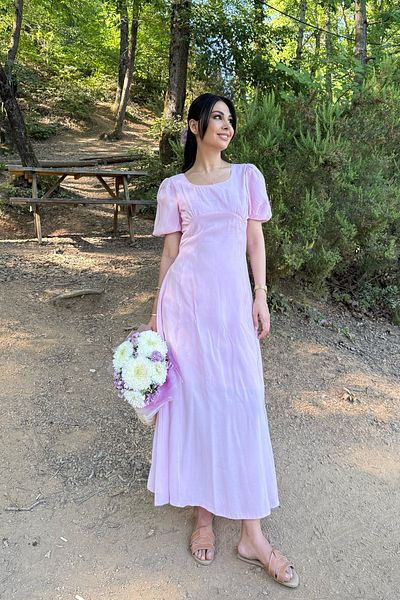 Seda Yalçın Atelier Pink Bust Gathered Dress