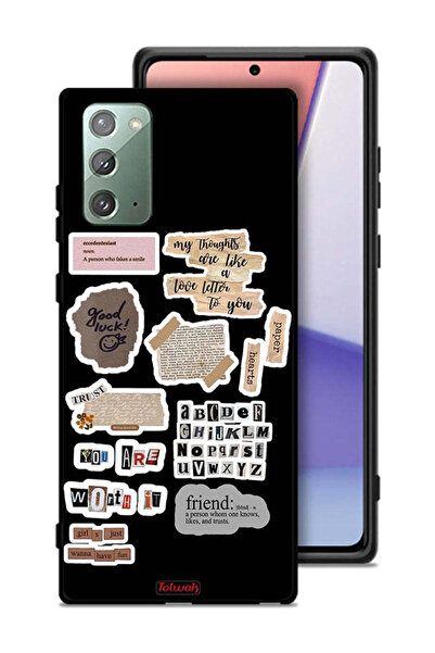 Tolwak غطاء حماية لهاتف سامسونج جالكسي نوت 20 مع ملصقات اقتباسات الحظ السعيد