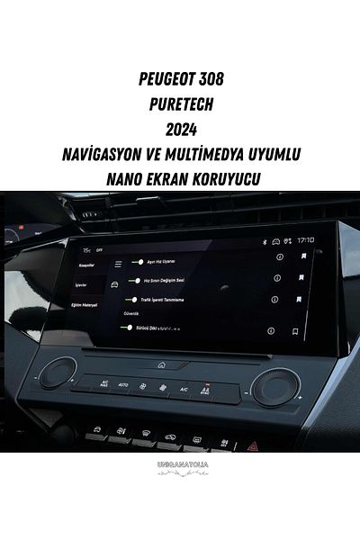UniqAnatolia Peugeot 308 Puretech 2024 Navigation and Multimedia Compatible Nano Screen Protector