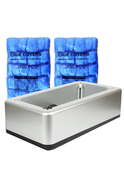 Leexo Set 200 rezerve protectie incaltaminte cu dispenser automat, Argintiu