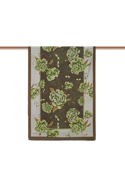 ipekevi Khaki Green Peony Shawl