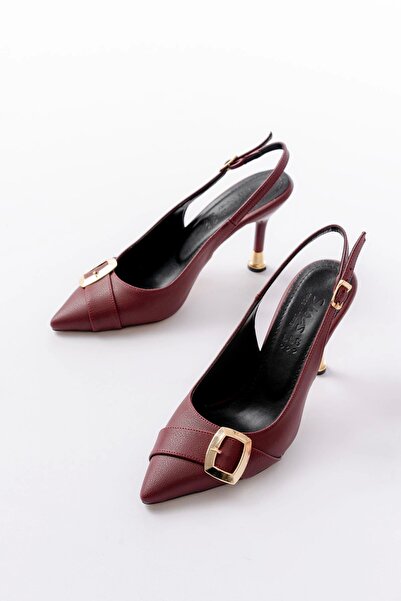 No8 Home İnf-1151 Burgundy Daily Open Back Heeled Shoes