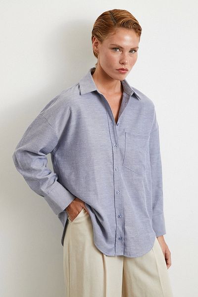 Never more Classic Shirt with Robe Dark Navy Blue