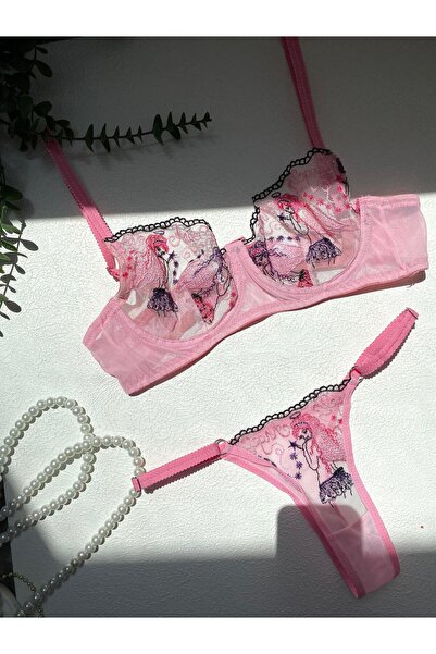 BLUEAVCI Pembe Barbie İç Çamaşırı Takımı