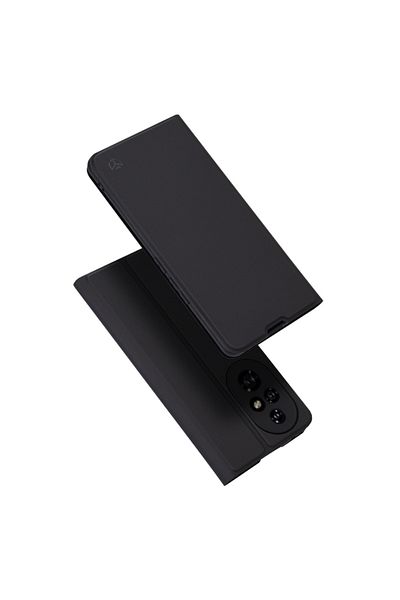 SKYDDAR INNOVATION Husă pentru Honor 200 Pro, Magskin Book, tip carte cu portofel interior, set de autocolante, neagră