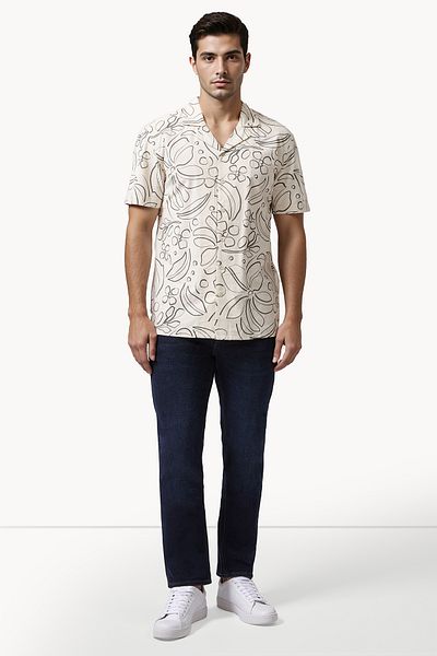 French Connection Regular Viscose Blend Collared Neck Shirt