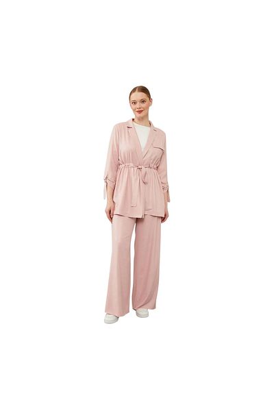 Levidor Belted Jacket Suit with Belt Closure Pants