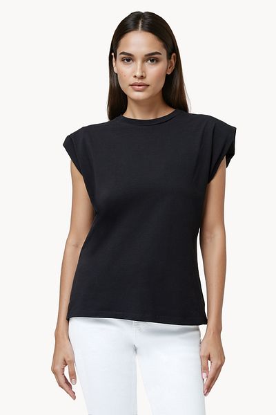 French Connection Stripes Cotton Blend Crew Neck T-Shirt