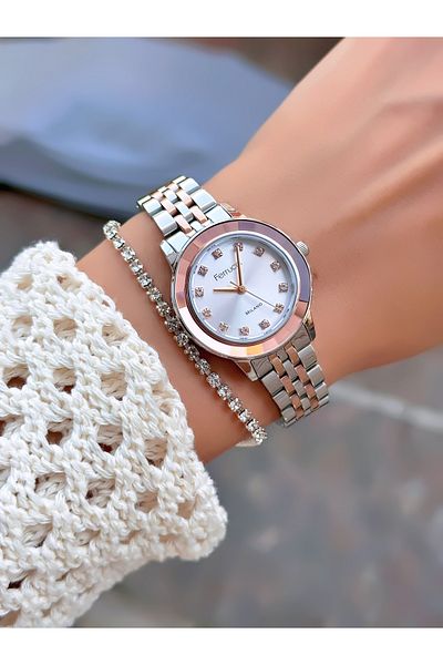 Ferrucci Steel Cord Women's Wristwatch 3 Atm Waterproof with 2 Years Warranty Mechanism