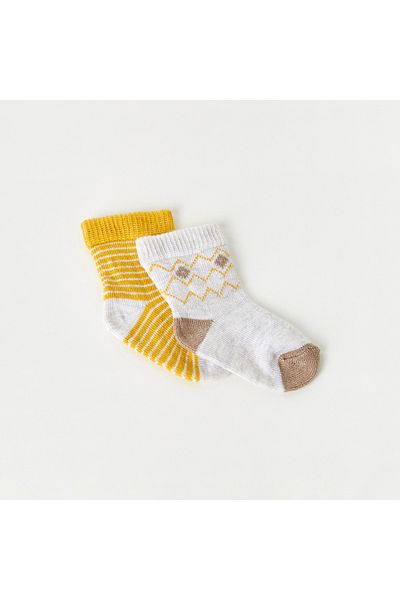 Juniors Textured Ankle Length Socks - Set Of 2
