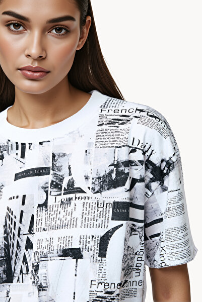 French Connection Printed Regular Cotton Crew Neck T-Shirt