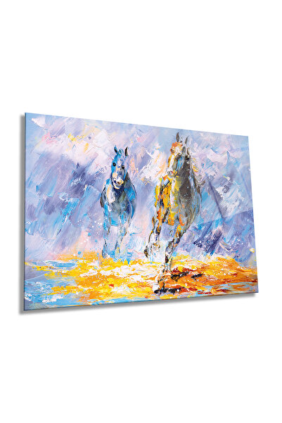 Rosyvien Cai care alergă Vizualizare pictură în ulei Pictură pe sticlă orizon...