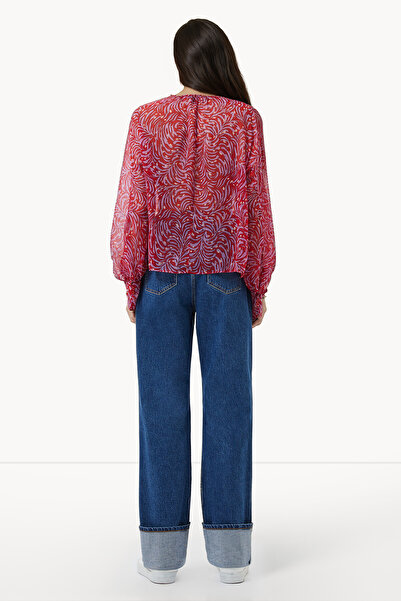 French Connection Full Sleeve Semi Sheer High Neck Top