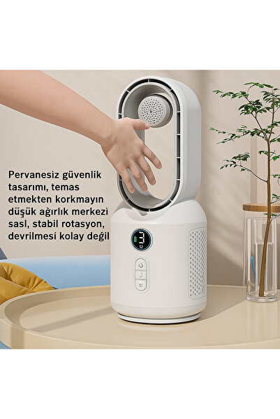 TECHNOMEN 3’ü 1 Arada Pervanesiz Fan + Hava Temizleyici + Bluetooth Hoparlör | Sessiz ve Şık Tasarım