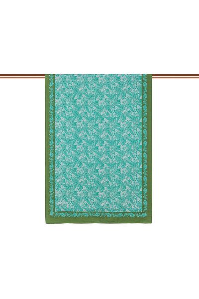 ipekevi Turquoise Green Mesopotamia Model 06 Patterned Shawl