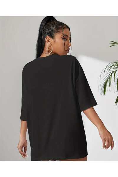 Unisex Oversize T-shirt Siyah-beyaz Ikili Paket