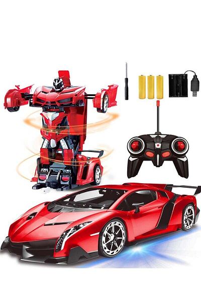 COOYA Remote Control Transforming Robot Car, Kids Toys with Lights and Realistic Engine Sounds