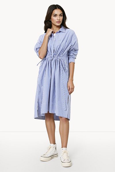 French Connection Long Sleeve Striped Shirt Dress