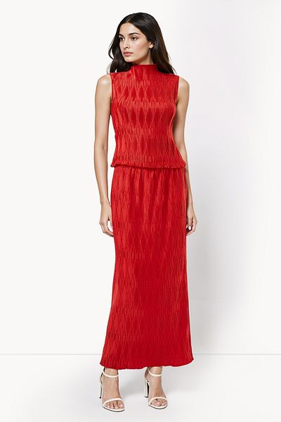 French Connection Waffle Textured High Neck Top