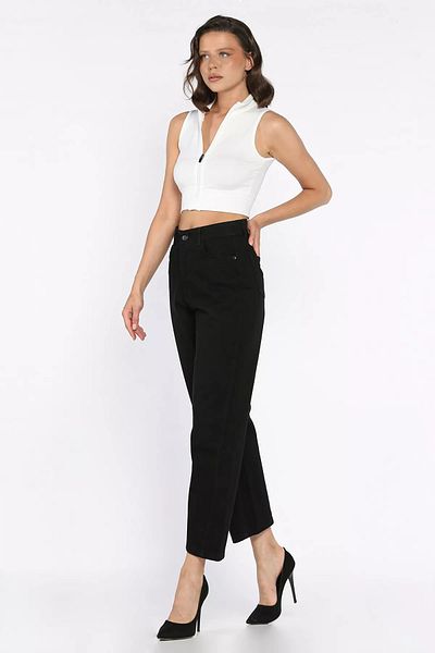GÜLSELİ Black Women's Mom Jean Jeans