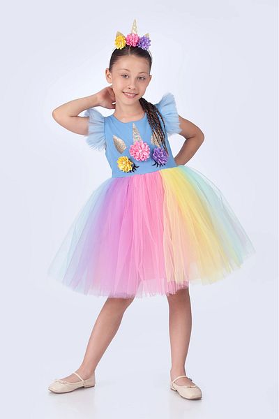 vestitino Unicorn Girl's Birthday and Party Dress