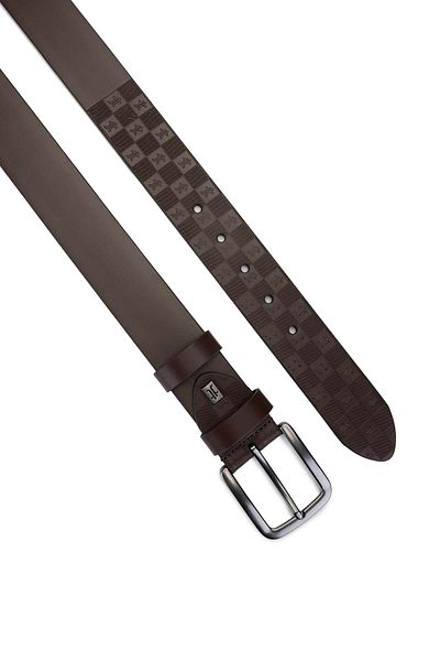 Tamer Tanca Men's Genuine Leather Brown Sports Belt