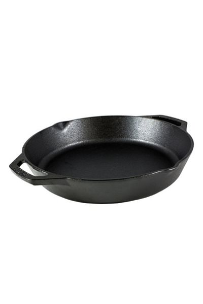 Lodge Cast Iron Non-Stick Round Skillet Pan with Dual Loop Style Handle Black 12inch