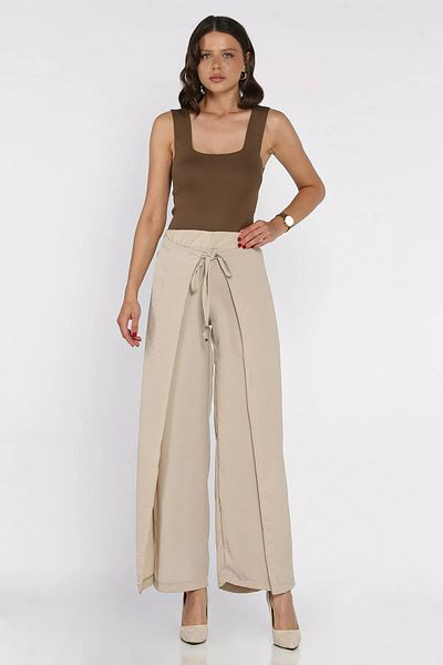 GÜLSELİ Koyutaş Slit Detailed Covered Wide Leg Women's Trousers