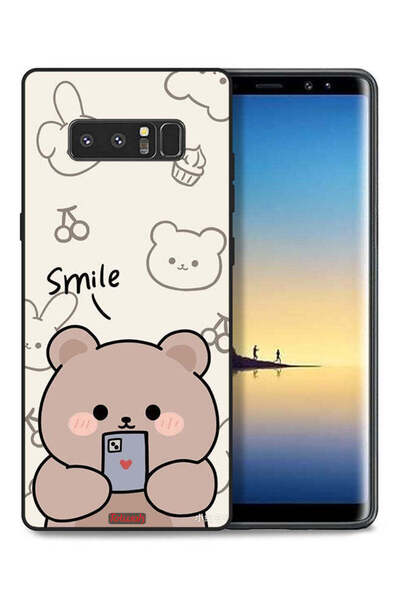 Tolwak غطاء حماية لهاتف سامسونج جالاكسي نوت 8 برسومات الدب المبتسم