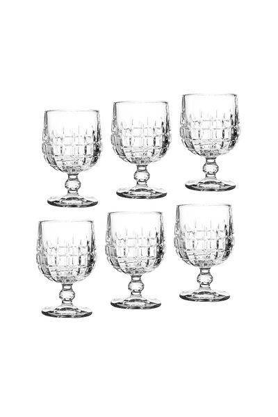 Delisoga Set of 6 clear glass juice cups 240ml