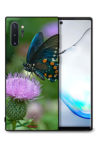 Tolwak غطاء حماية لهاتف سامسونج جالكسي نوت 10 بلس بتصميم فراشة تجلس على زهرة