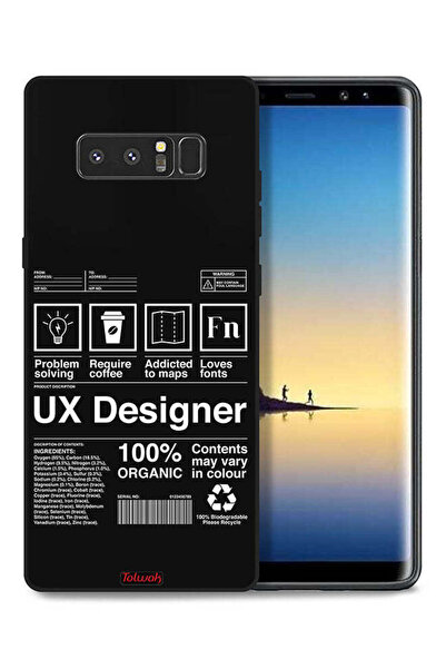 Tolwak غطاء حماية لهاتف سامسونج جالكسي نوت 8، ملصق مصمم تجربة المستخدم