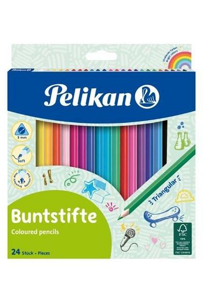 Pelikan Lacquered colored pencils, triangular section, mi